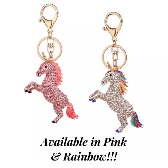 Magical Pink Crystal Unicorn Keychain Charm - Picture 15 of 16